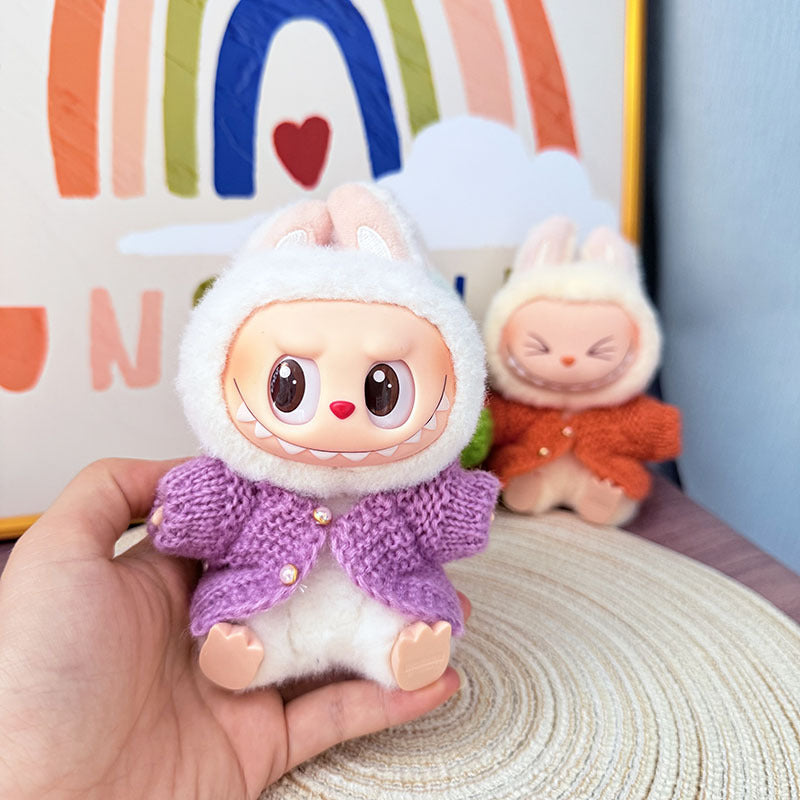 [Clothes only] One, two and three generations Labubu clothes pendant Labubu sitting baby clothes sweater cardigan boutique accessories