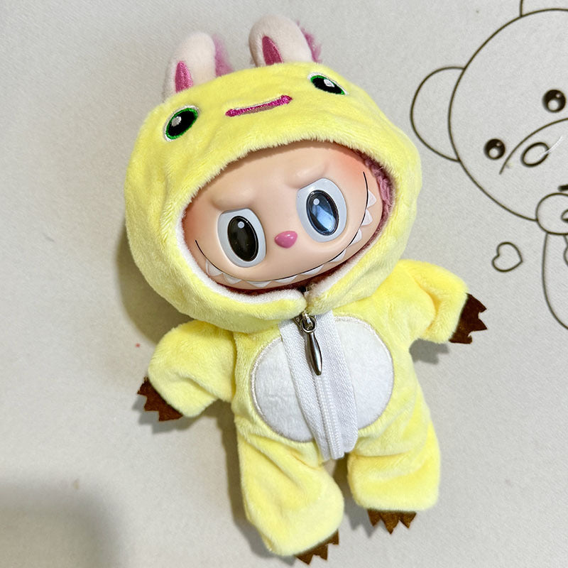 [Clothes only] The first/second generation Labubu clothes pendant Labubu sitting party baby clothes golden thread belly pocket set