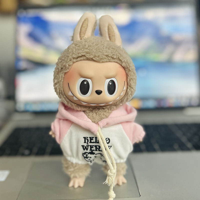 [Clothes only] 17cm pendant, Labubu clothes, keychain Labubu doll, replacement baby clothes, dinosaur onesie.