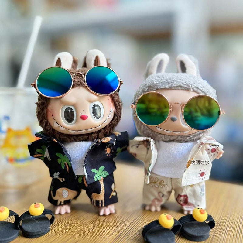 Clothes only] Baby clothes 17cm pendant blind box Labubu clothes Labubu doll for coconut tree beach set