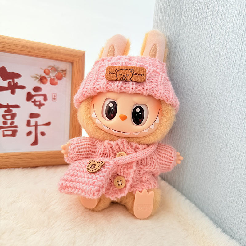 [Clothes only] One, two and three generations of keychains Labubu clothes pendant Labubu baby clothes knitted sweater hat set