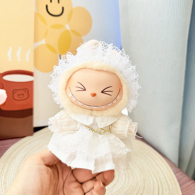 Clothes only] First and second generation Labubu clothes pendant Labubu sitting baby clothes white moonlight princess clothes cute woman