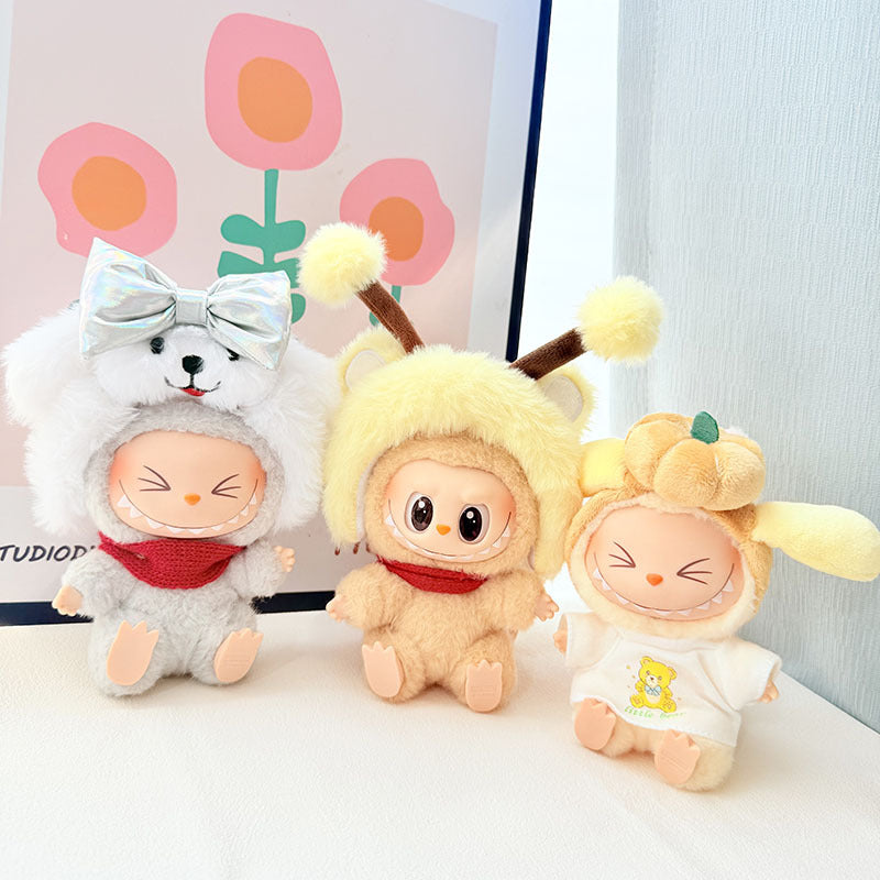 [Clothes only] First and second generation keychain Labubu clothes pendant Labubu baby clothes animal headband set cute