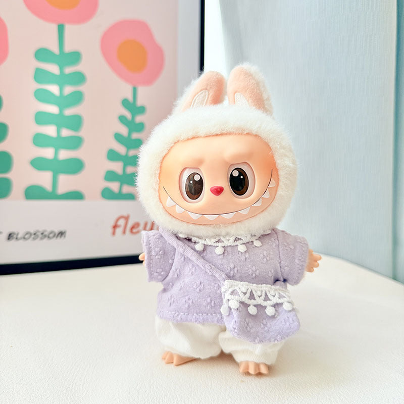 [Clothes only] First and second generation Labubu clothes pendant Labubu baby clothes spring sweet overalls set cute
