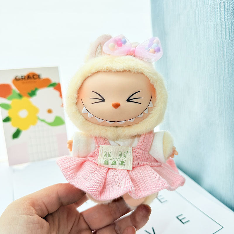[Clothes only] 17cm Labubuwa clothes LABUBU blind box sitting party one, two, three generations of gold and purple joy clothes