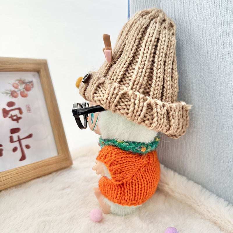 Clothes only] First and second generation Labubu clothes pendant Labubu sitting baby clothes orange dog sweater antler hat set