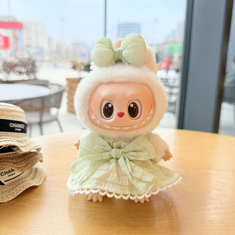 [Clothes only] First and second generation keychain Labubu clothes pendant Labub black fragrant camellia skirt straw hat