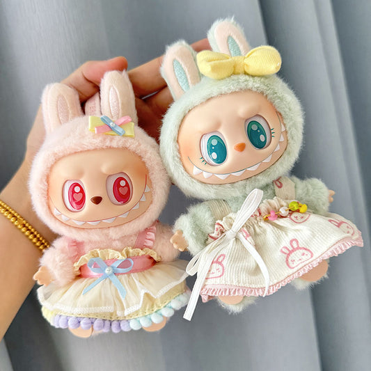 [Clothes only] 1st/2nd generation Labubu clothes pendant Labubu sitting party baby clothes pin rabbit head skirt