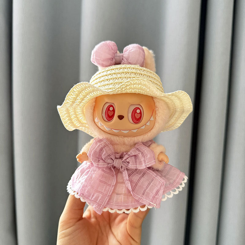 [Clothes only] First and second generation keychain Labubu clothes pendant Labubu baby clothes dress pearl hair accessories