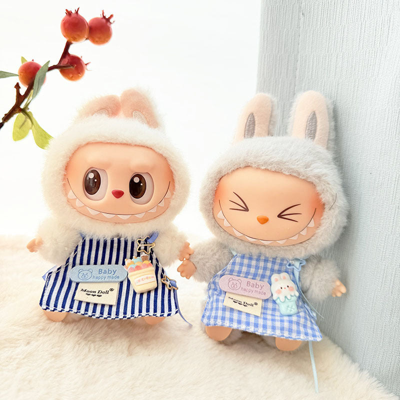 [Clothes only] First and second generation keychain Labubu clothes pendant Labubu baby clothes accessories cartoon apron cute