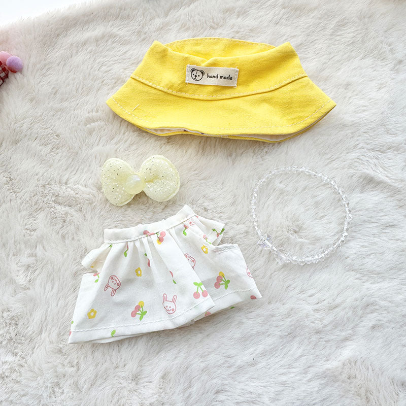 [Clothes only] First and second generation Labubu clothes pendant Labubu sitting party baby clothes cherry rabbit skirt set