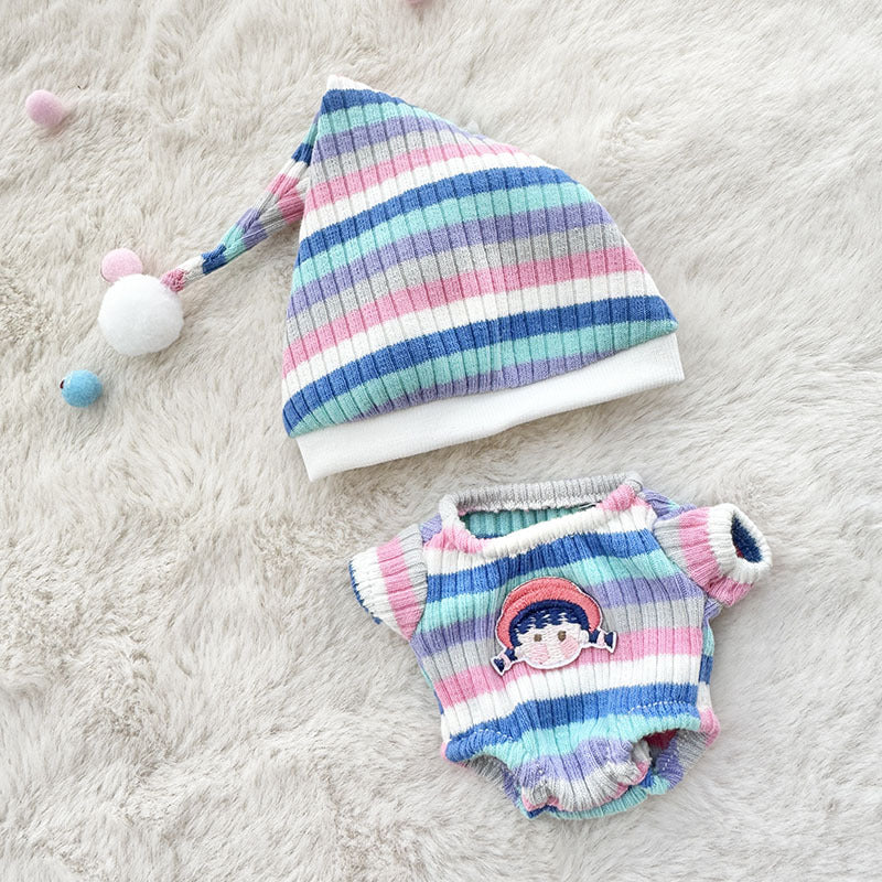 [Clothes only] First and second generation Labubu clothes pendant Labubu sitting party baby clothes rainbow girl two-piece set