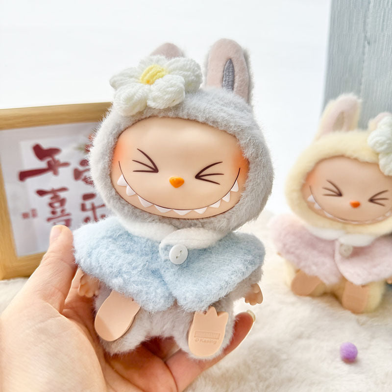 [Clothes only] First and second generation Labubu clothes pendant Labubu sitting party baby clothes small flower shawl two-piece set