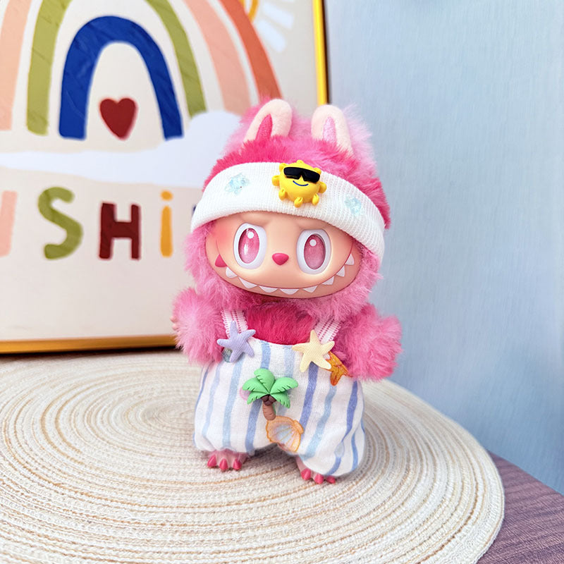 [Clothes only] One, two and three generations Labubu clothes pendant Labubu sitting baby clothes starfish beach clothes suit cute