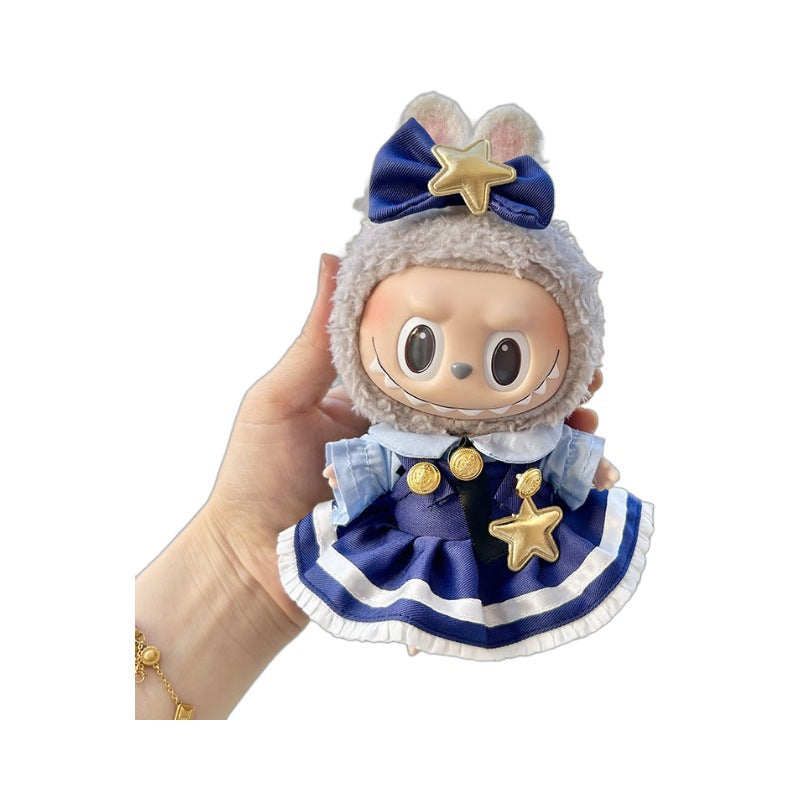 [Clothes only] 17cm pendant, rabub clothes, star rabbit police officer set, keychain, labubu doll clothes.
