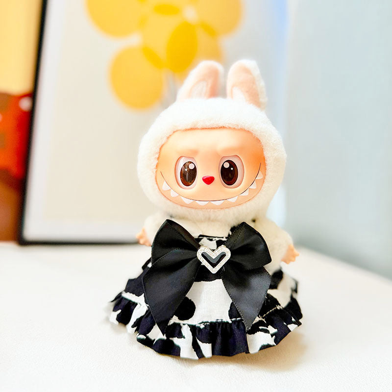 [Clothes only] First and second generation keychain Labubu clothes pendant Labubu baby clothes red grid black and white sweet dream skirt