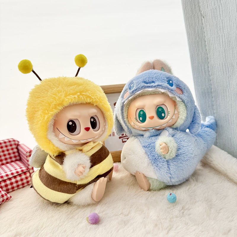 Clothes only] First and second generation Labubu clothes pendant Labubu sitting baby clothes shark bee dinosaur clothes cute