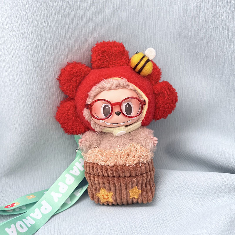Clothes only] Baby clothes 17cm pendant blind box Labubu clothes Labubu doll for sun flower baby clothes bag