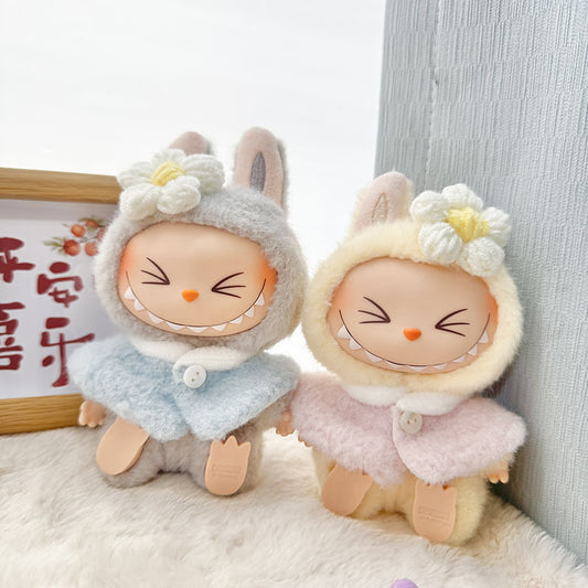 [Clothes only] First and second generation Labubu clothes pendant Labubu sitting party baby clothes small flower shawl two-piece set