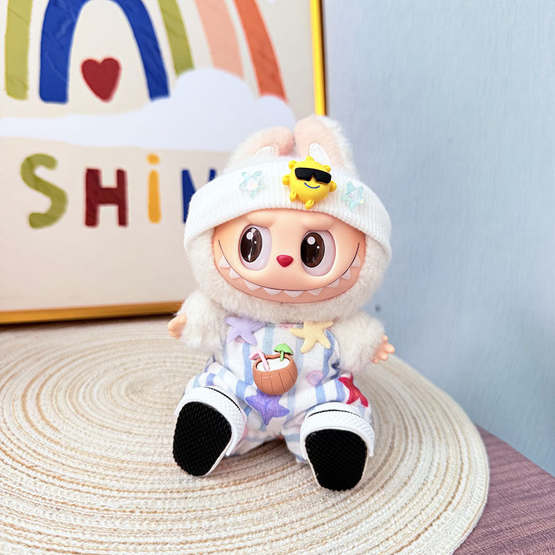 [Clothes only] One, two and three generations Labubu clothes pendant Labubu sitting baby clothes starfish beach clothes suit cute