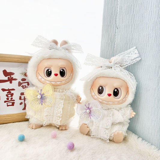 [Clothes only] First/second generation Labubu clothes pendant Labubu sitting party baby clothes butterfly flying suit