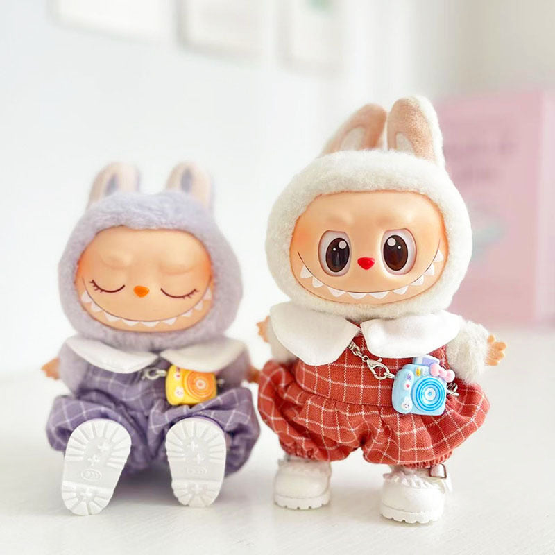 First and second generation Labubu clothes pendant Labubu sitting baby clothes summer skirt jumpsuit cute and cute
