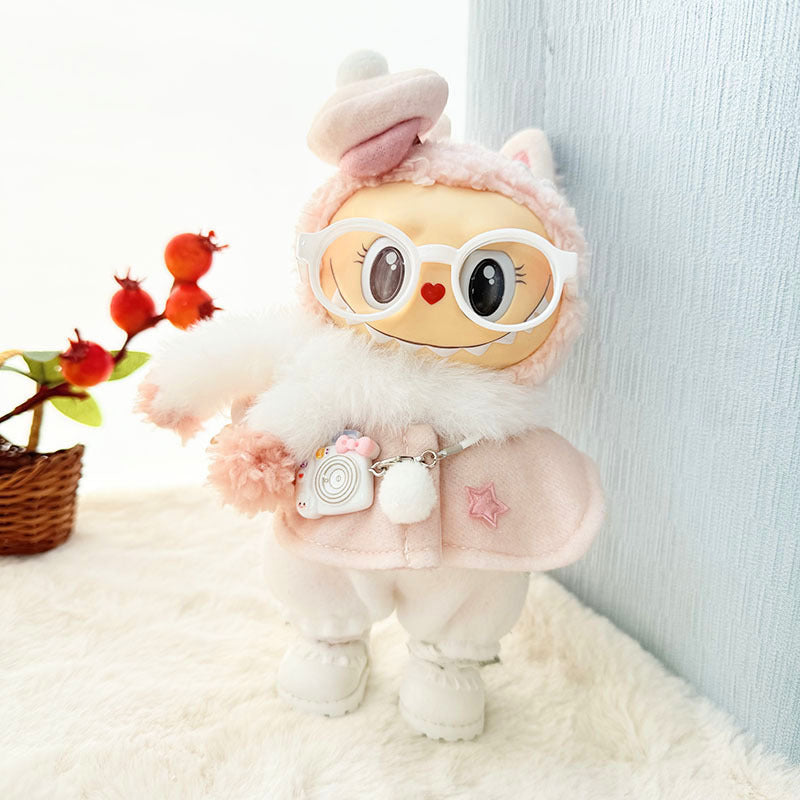 [Clothes only] First and second generation keychain Labubu clothes pendant Labubu baby clothes winter scarf hat set