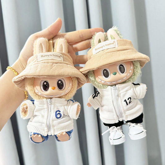 [Clothes only] First and second generation keychain Labubu clothes pendant Labubu wears No. 6 and No. 12 sweatshirt Moe