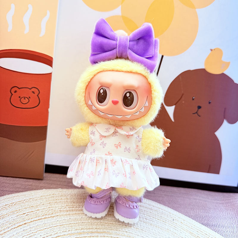 [Clothes only] One, two and three generations Labubu clothes pendant Labubu sitting baby clothes sweet heart dress
