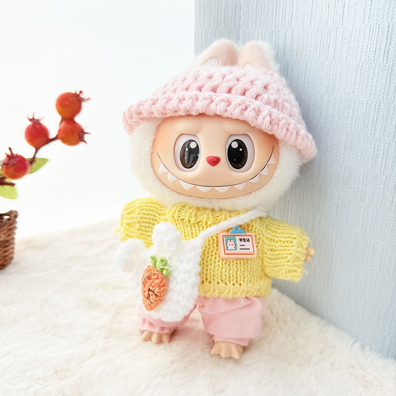 [Clothes only] First and second generation keychain Labubu clothes pendant Labubu handmade Japanese sweater three-piece set cute