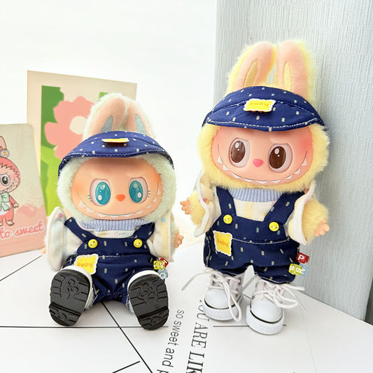 [Clothes only] First and second generation keychain Labubu clothes pendant Labubu baby clothes blue raindrop set cute