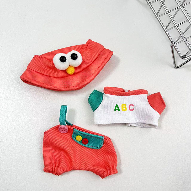 [Clothes only] First and second generation keychain Labubu clothes pendant Labubu single shoulder ABC overalls pants set Moe