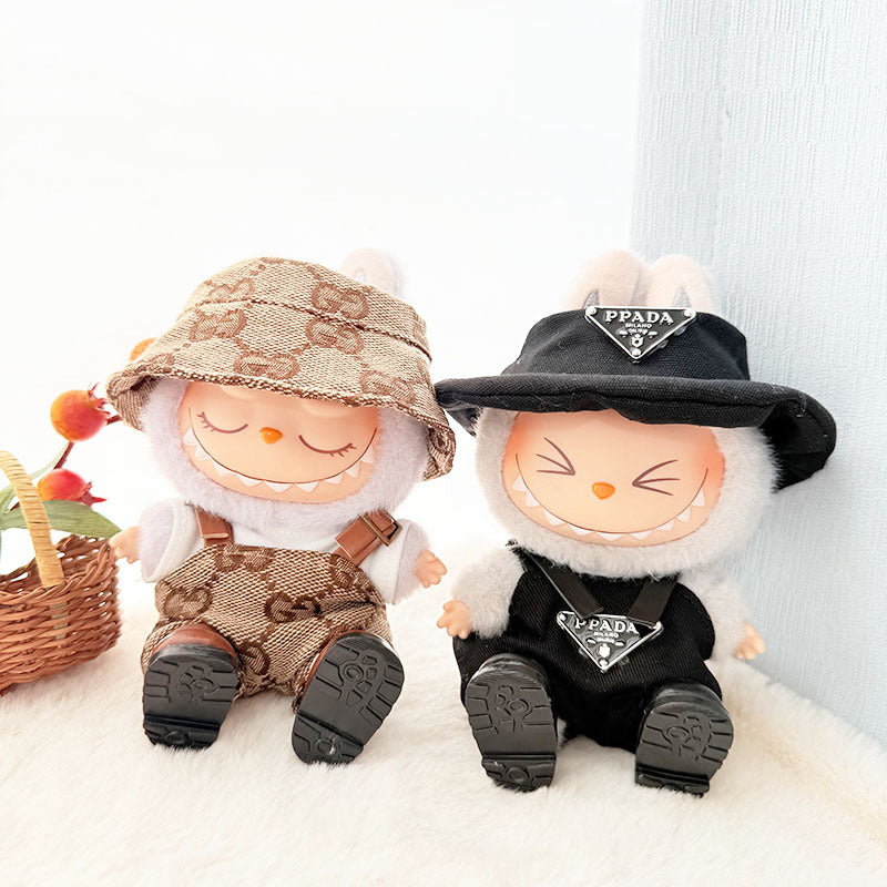 [Clothes only] First and second generation keychain Labubu clothes pendant Labubu baby clothes inverted triangle overalls hat