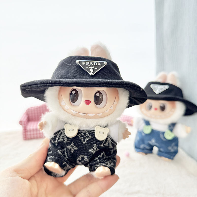 [Clothes only] First and second-generation Labubu clothes pendant Labubu sitting baby clothes New Year's lion red hairpin set