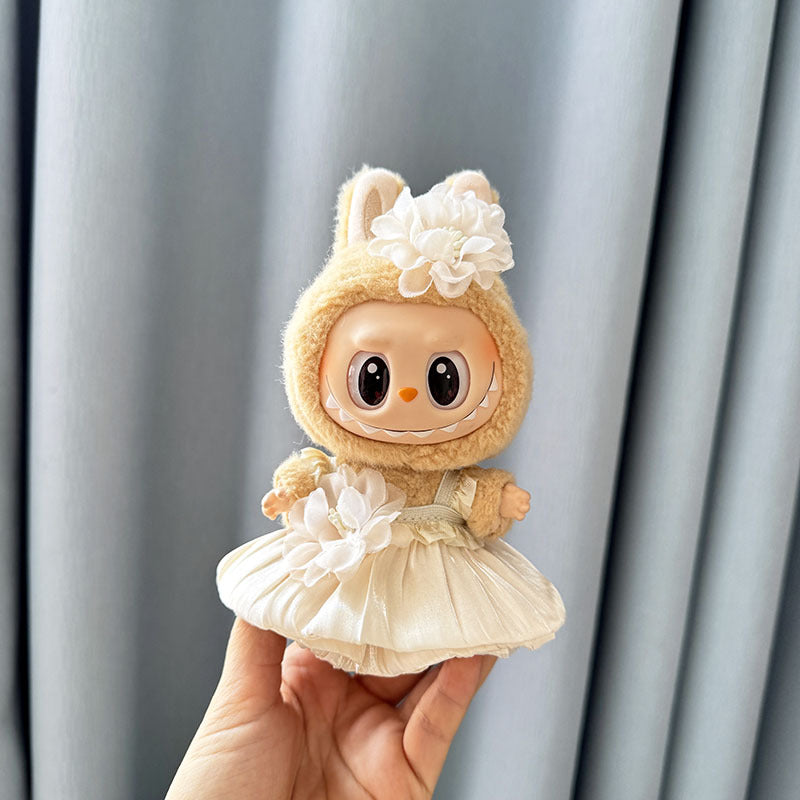 [Clothes only] First and second generation keychain Labubu clothes pendant Labubu baby clothes dress pearl hair accessories