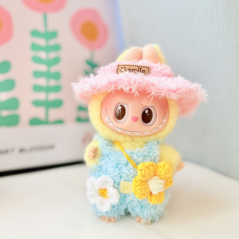 [Clothes only] First and second generation keychain Labubu clothes pendant Labubu baby clothes pastoral flower skirt cute