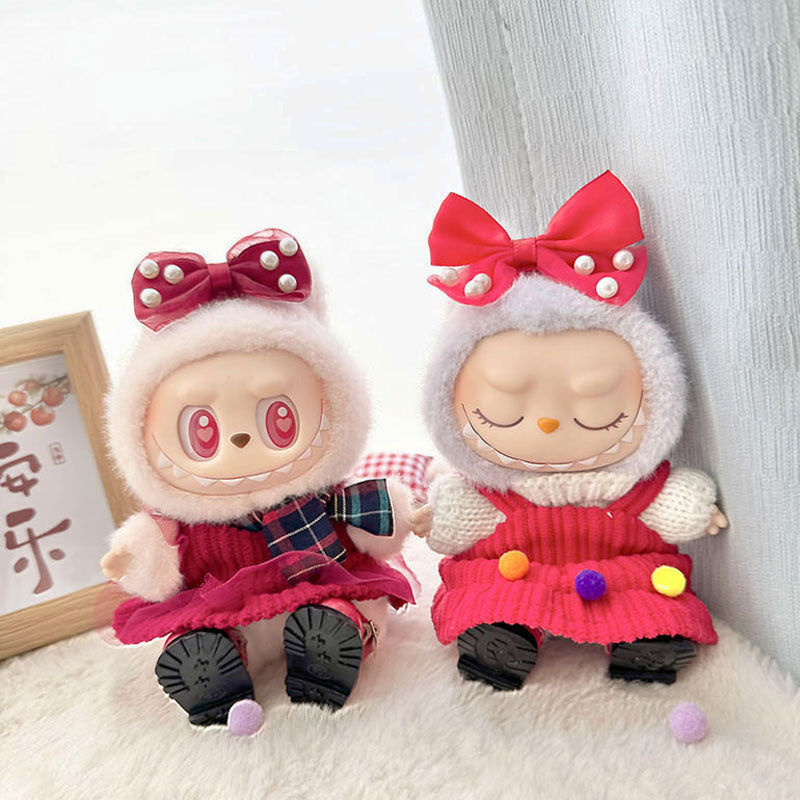 [Clothes only] First and second generation Labubu clothes pendant Labubu sitting baby clothes New Year sweater skirt set cute