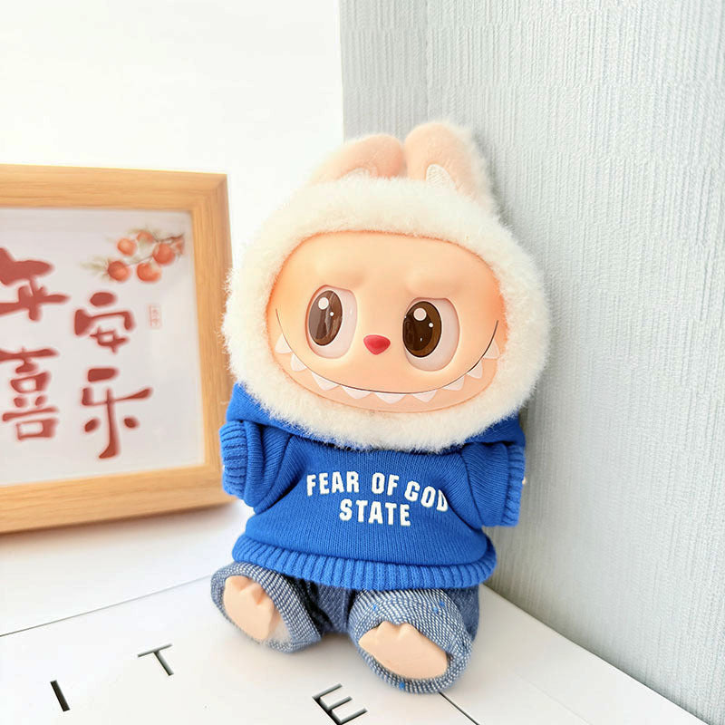 [Clothes only] First and second generation keychain Labubu clothes pendant Labubu baby clothes FEAR hooded sweater set