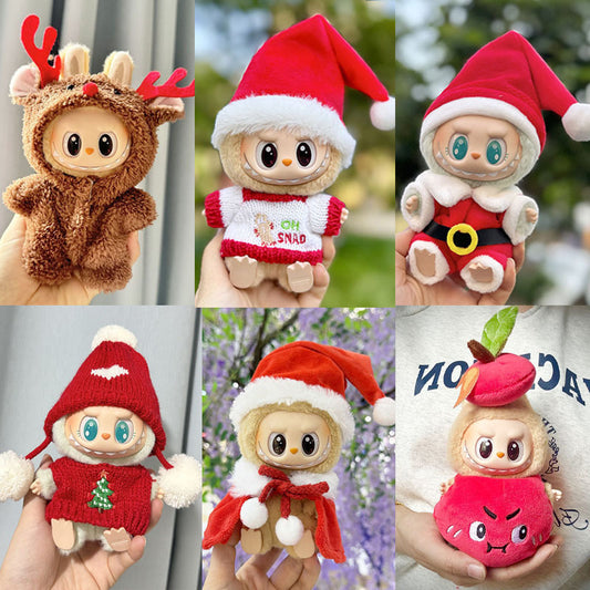 [Clothes only] First and second generation keychain Labubu clothes pendant Labubu cloth for the New Year Christmas set collection