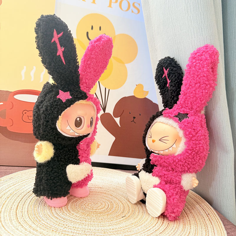 [Clothes only] One, two and three generations Labubu clothes pendant Labubu sitting baby clothes fluffy two-color rabbit Ji clothes cute