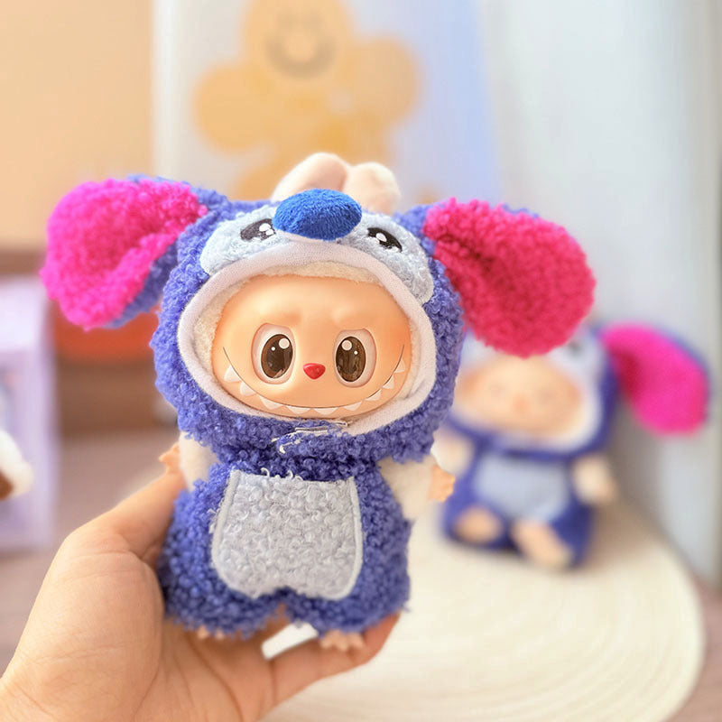 [Clothes only] One, two and three generations Labubu clothes pendant Labubu sitting baby clothes Stitch suit is cute.