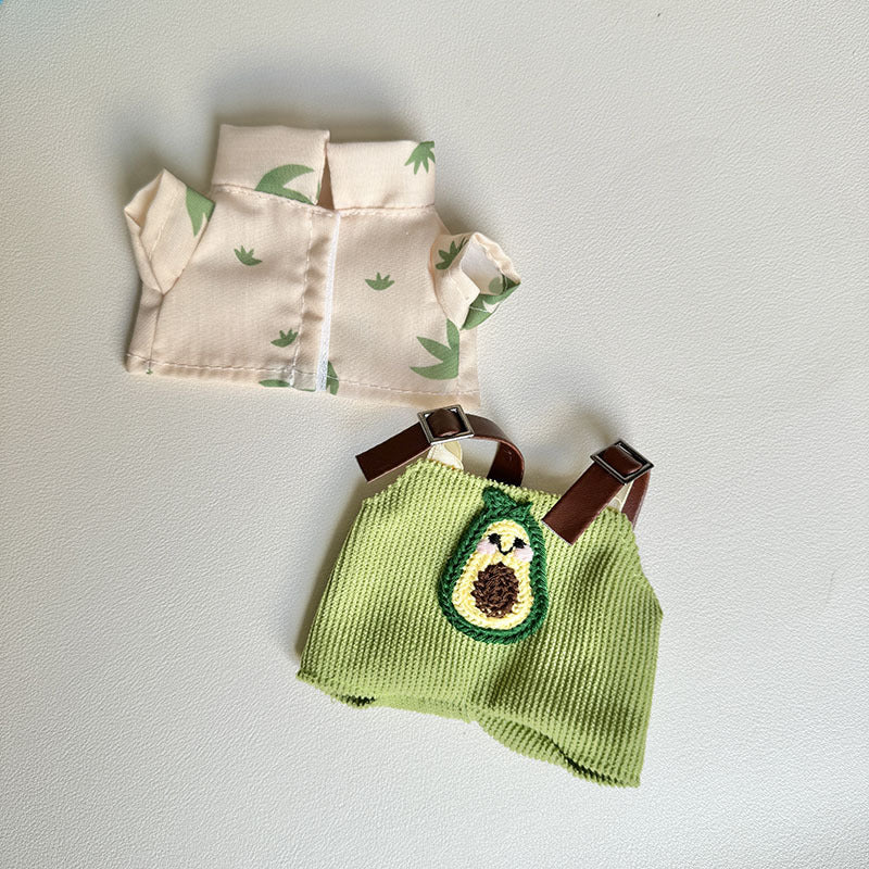 [Clothes only] First and second generation keychain Labubu clothes pendant Labubu sitting party avocado overalls