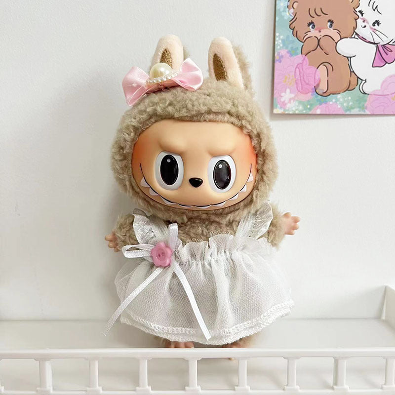 Clothes only] 15cm blind box Macaron Labubu Time to chill pendant doll clothes