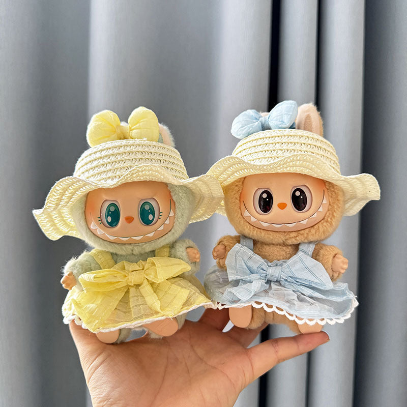 [Clothes only] First and second generation keychain Labubu clothes pendant Labubu baby clothes dress pearl hair accessories