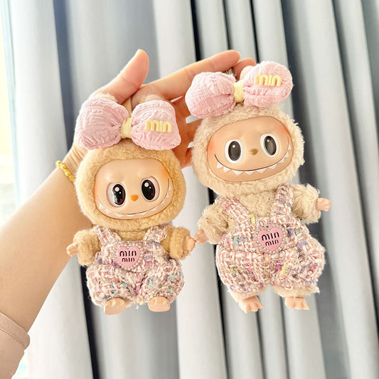 [Clothes only] First and second generation keychain Labubu clothes pendant Labubu baby clothes strap powder love fragrant style clothes