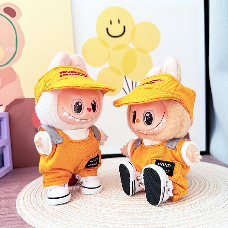 [Clothes only] One, two and three generations of Labubu clothes pendant Labubu sitting baby clothes takeaway brother three-piece set cute
