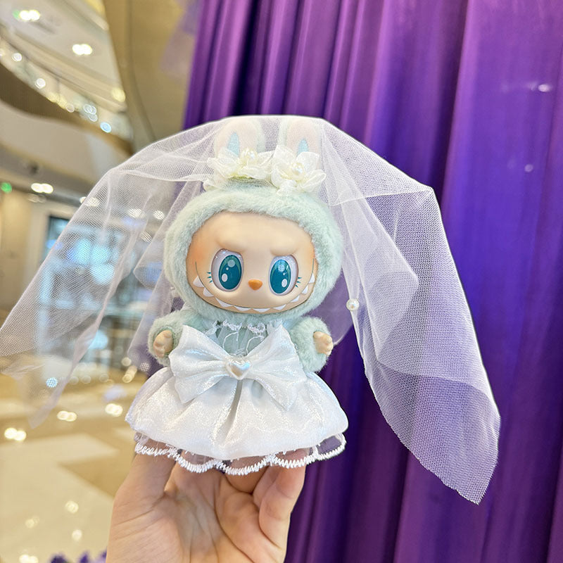 [Clothes only] First and second generation keychain Labubu clothes pendant Labubu cloth for wedding dress, suit, wedding suit.