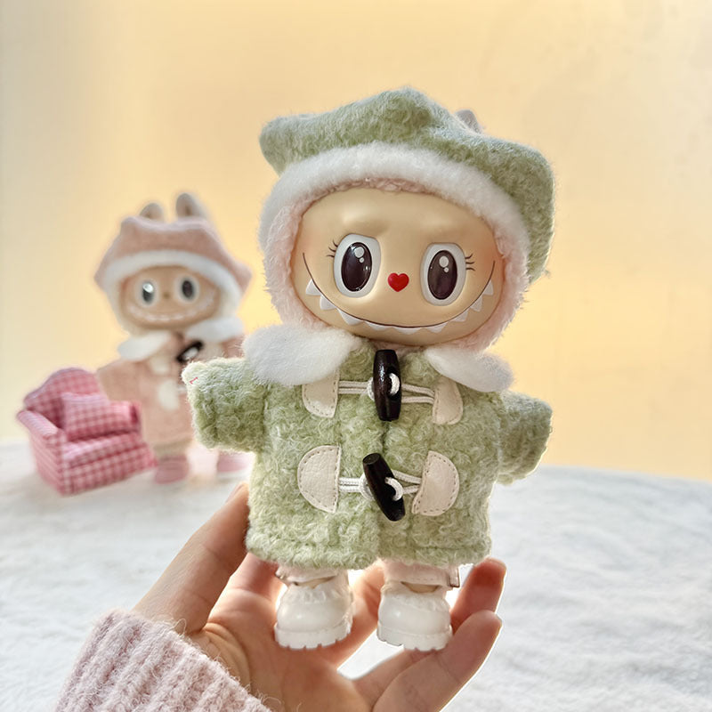 [Clothes only] First and second generation keychain Labubu clothes pendant Labubu sitting team hexagonal beret coat