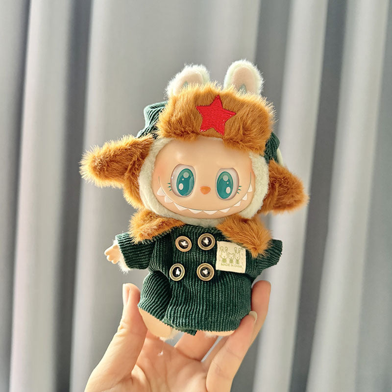 [Clothes only] First and second generation Labubu clothes pendant Labubu sitting party baby clothes Lei Feng coat set cute