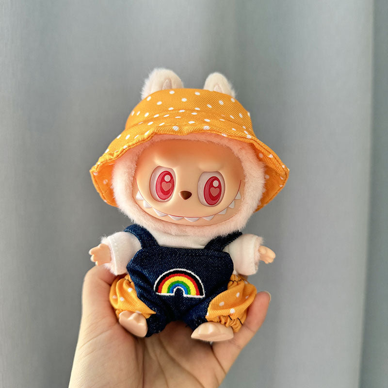 [Clothes only] First/second generation Labubu clothes pendant Labubu sitting party baby clothes rainbow overalls cute